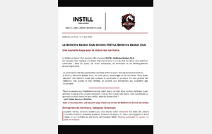 Communiqué  INSTILL X Bellerive Basket