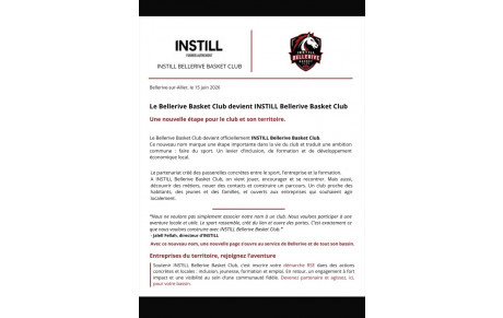 Communiqué  INSTILL X Bellerive Basket